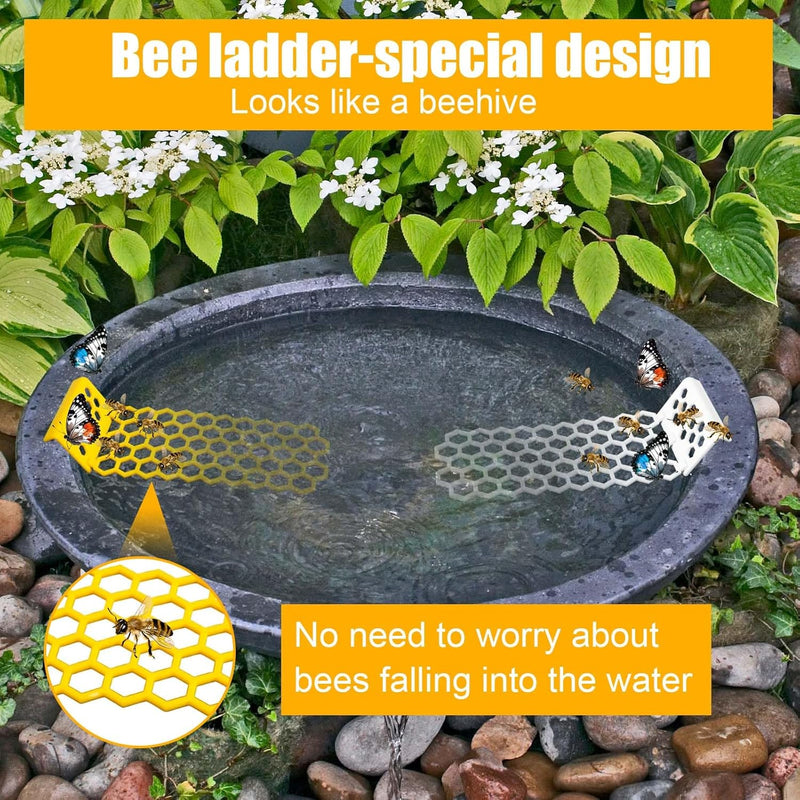 2Pcs Floating Bee Ladder, Plastic Floating Bee Island for Drinking Beehive Shaped Bee Watering Station Butterfly Bee Waterer for Beekeeping Feeding Equipment Bee Bath
