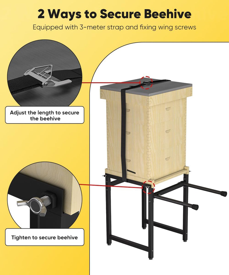 Adjustable Heavy-Duty Metal Beehive Stand (Fits 8 & 10 Frame Hive)