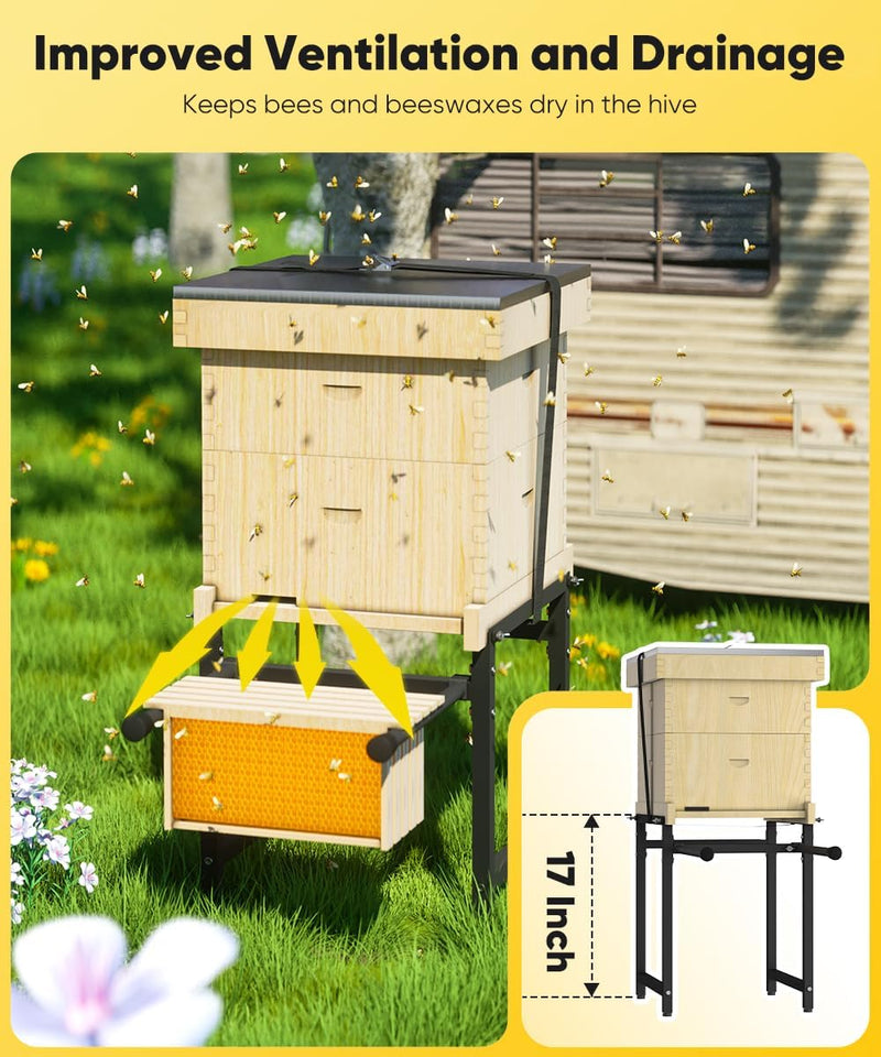 Adjustable Heavy-Duty Metal Beehive Stand (Fits 8 & 10 Frame Hive)