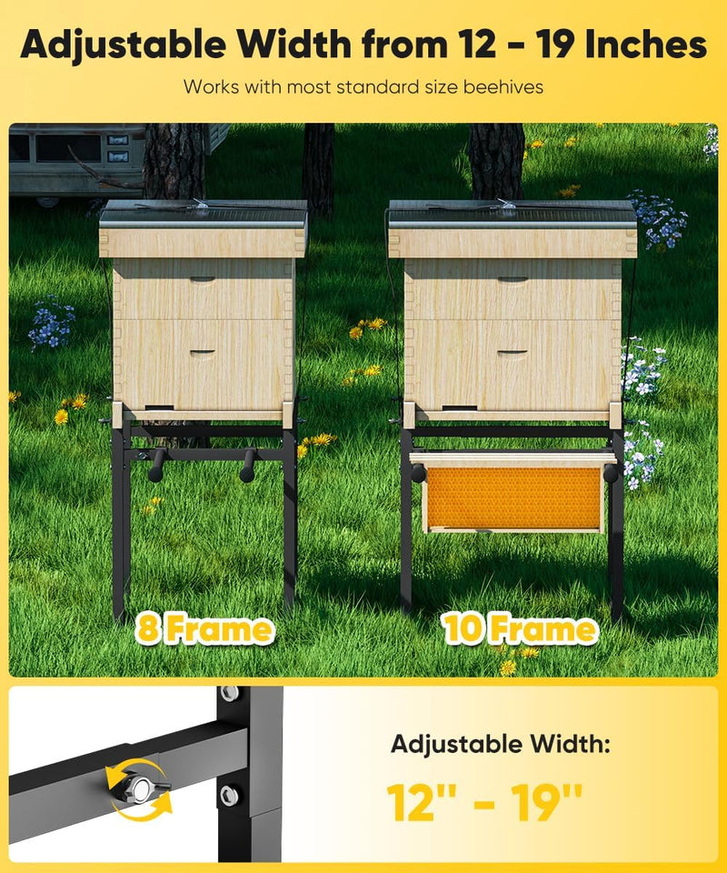 Adjustable Heavy-Duty Metal Beehive Stand (Fits 8 & 10 Frame Hive)