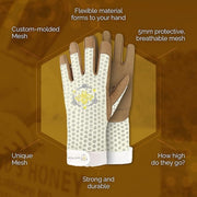 Heavy Duty Beekeeping Gloves,Extended Cuff, 5Mm Cowhide with Patented Ventilation, S Size