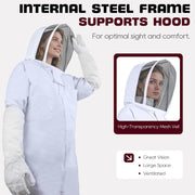 LONGADS Full Body Beekeeper Suit for Women with Gloves and Veil M